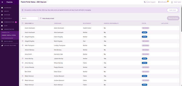 Open Parent Portal Status